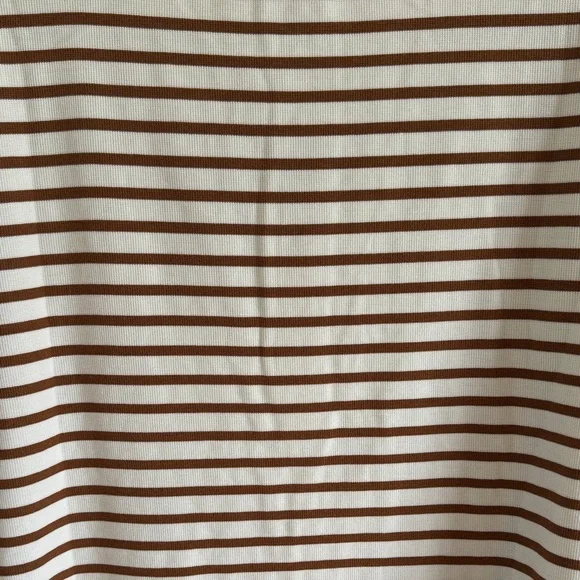 NWT Blu Pepper Striped Henley Top in Cream and Brown Large - Picture 9 of 9